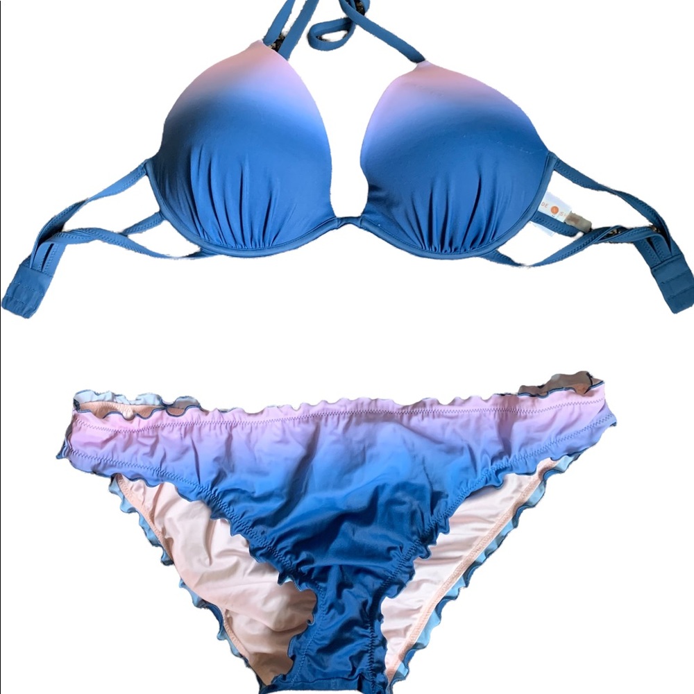 Target Gradient Multi Color Bikini; Top: 34DD Bottoms: XL